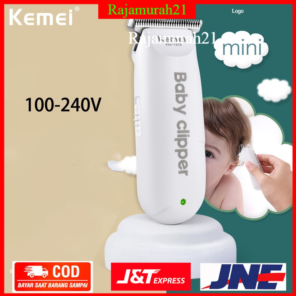 Alat Cukur Rambut Bayi Elektrik Baby Clipper Shaver Trimmer - KM-1319 - White