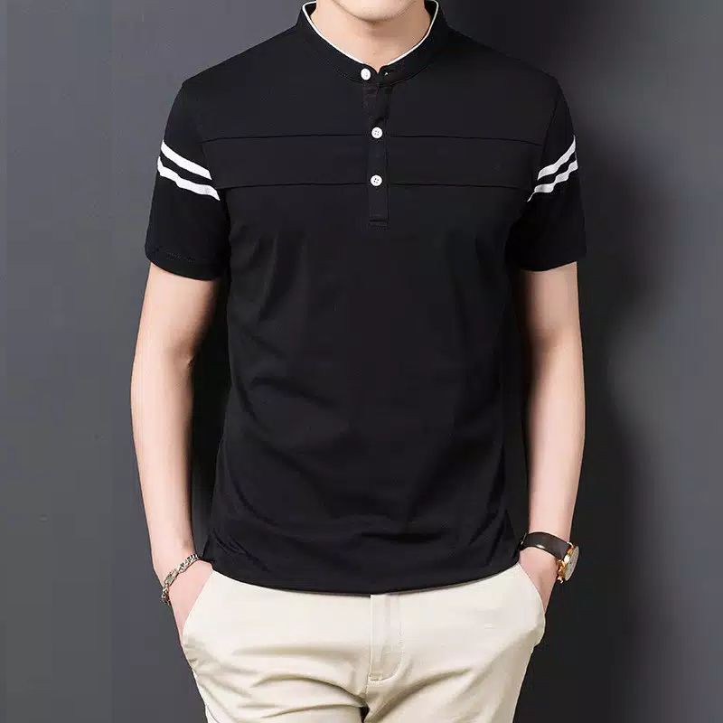 ( S-M-L-XL-XXL ) High Quality Shanghai collar men's clothing distro Bandung