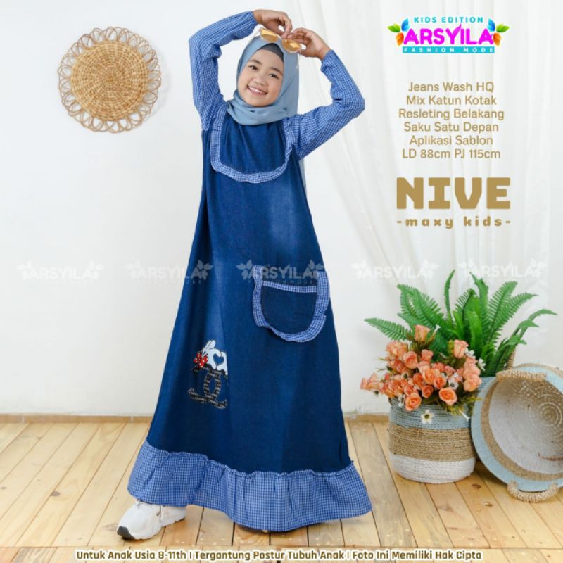 Nive Kids maxy Gamis anak mewah - Gamis anak premium - Baju anak lebaran - - gamis anak - lepis anak