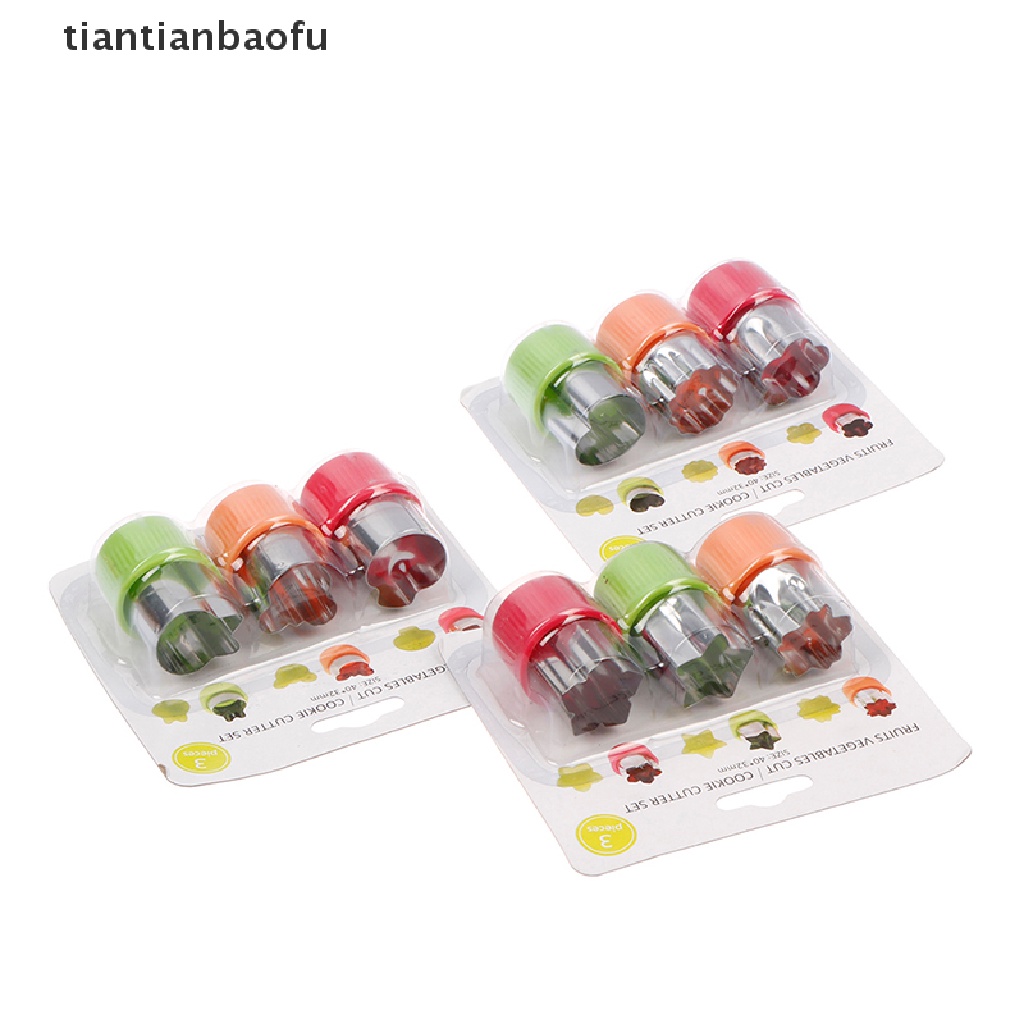 3 Pcs Cetakan Biskuit Buah Dan Sayuran Bahan stainless steel  Butikan Butik