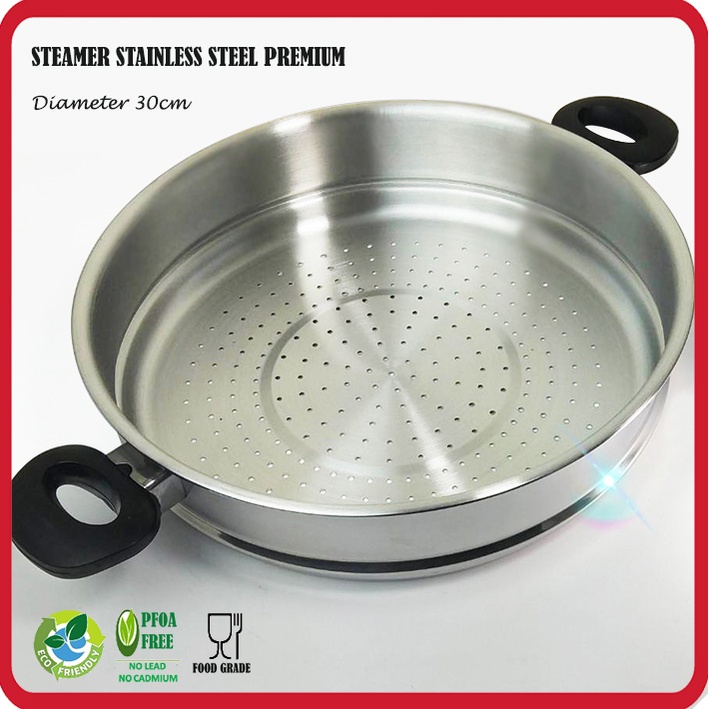 Steamer Stainless Steel Kukusan / Dandang 30 cm Untuk MOEGEN GERMANY / YEOBO / GANGNAM Wok kukusan serbaguna