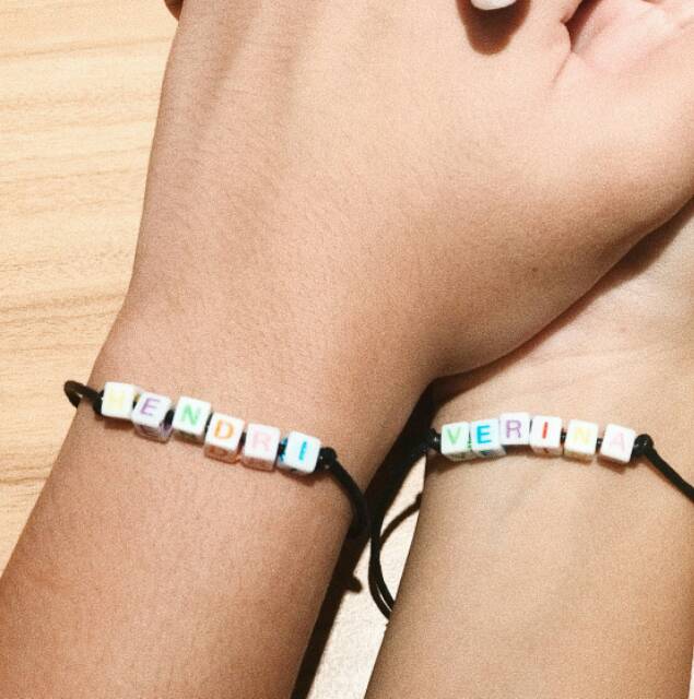 Gelang Nama White Candy | Words / Name Bracelet Custom Satuan