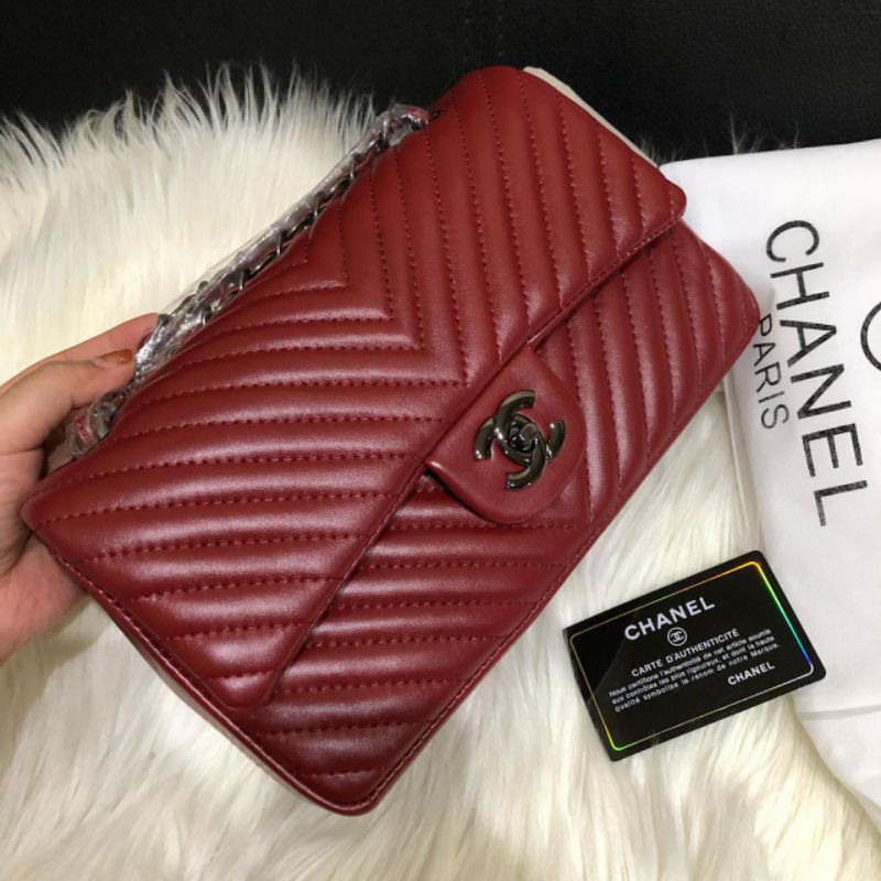 chanel cefron red tas wanita import premium murah