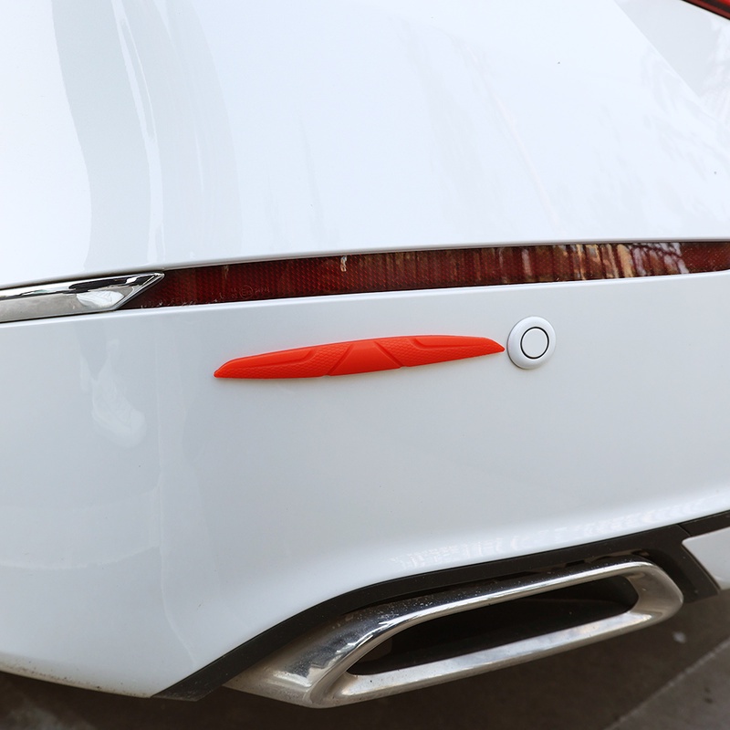 4pcs / Set Stiker Strip Pelindung Pinggiran Pintu / Kaca Spion Mobil Anti Tabrakan