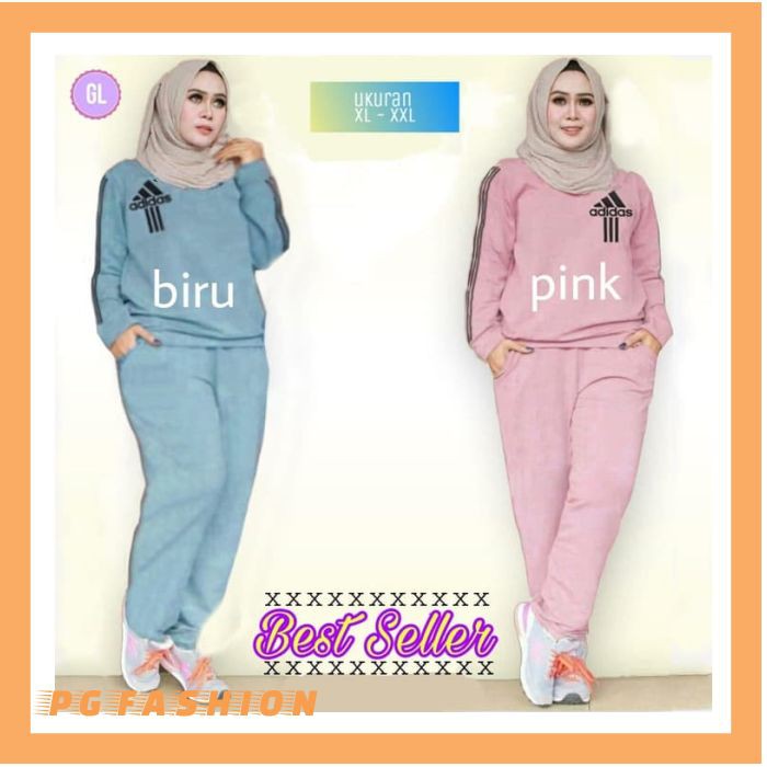 Best Seller  PG Fashion Training Set Adidas JUMBO Stelan Olahraga Muslim Baju Senam Muslim Big