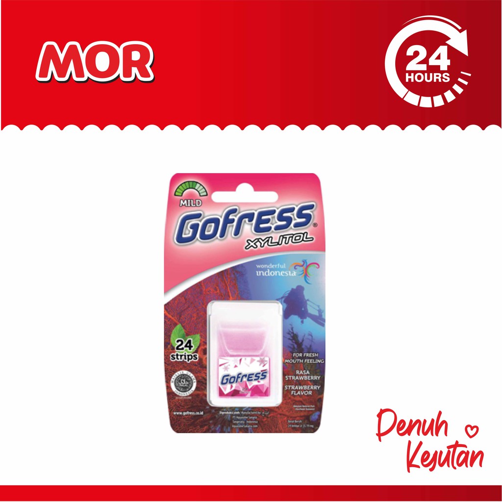 

GOFRESS Xylitol Strawberry Permen Strip Penyegar Mint Stroberi 24s