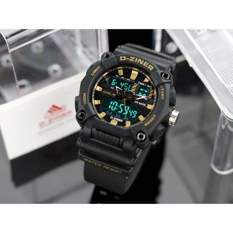 Jam Tangan Dziner Kasual Dualtime Waterproof Terlaris Fashion Bisa COD