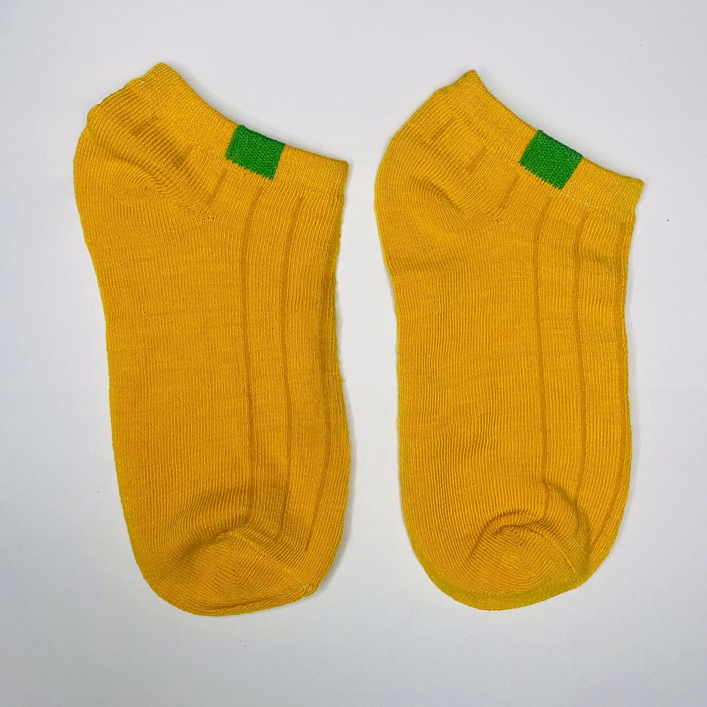 ✧YUKSHOPING✧ R103 Kaos Kaki Polos 6 Garis Unisex Fashion Wanita/Pria Kaos Kaki Import Murah Jakarta-POLOS KUNING