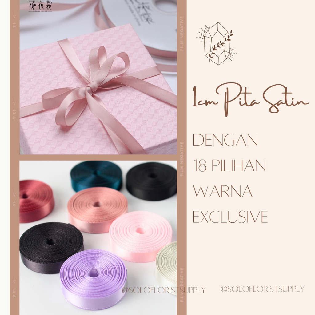 

1CM PITA SATIN KECIL PREMIUM (ECER PER METER) PITA KADO GIFT BOUQUET BUNGA DEKORASI (PSI-59) PITA SATIN DOUBLE FACE UKURAN 1CM PITA HAMPERS PASTEL GLOSSY PITA POLOS PLAIN RIBBON SATIN TALI BUNGA BUKET GIFT BOX HADIAH KADO