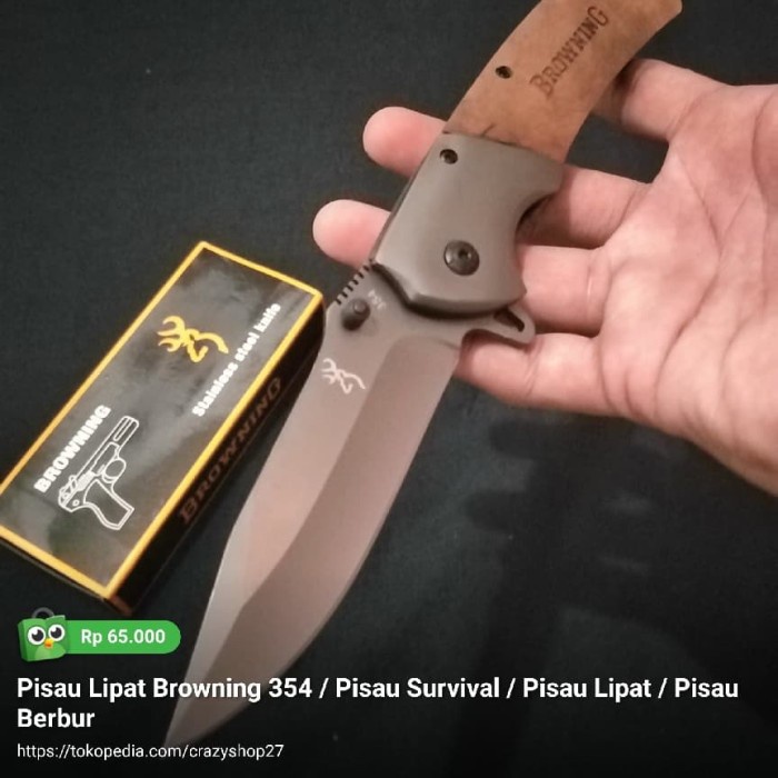 Pisau Lipat Browning 354 / Pisau Survival / Pisau Lipat / Pisau Berbur