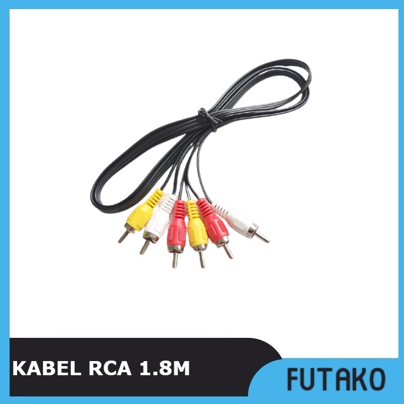 FUTAKO Kabel Rca to Rca 1.8m / Kabel AV VIDEO 1.8m / Audio 3-3 High Quality