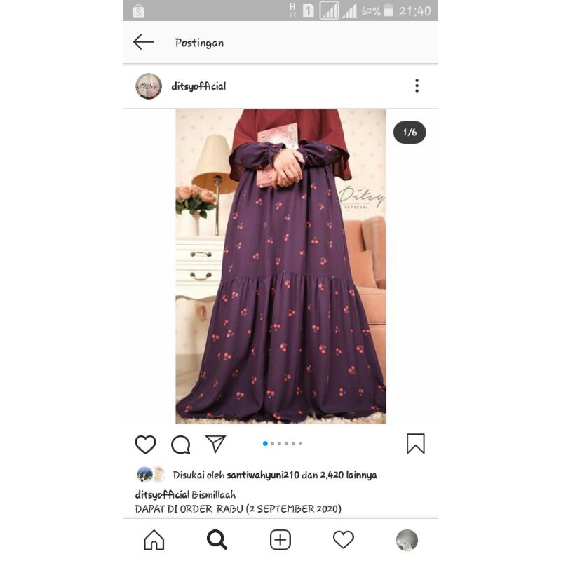 Cherry ink Purple M by Ditsy NWT