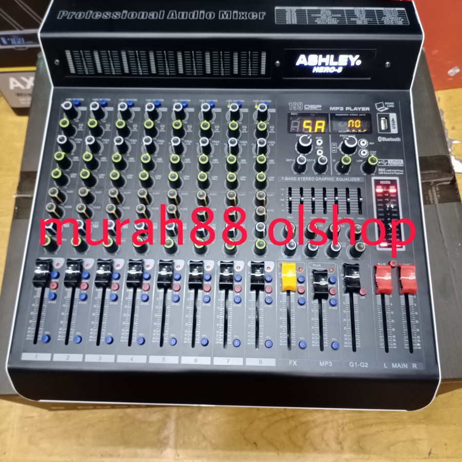 MIXER ASHLEY HERO-8 HERO8 HERO 8 / 8 CHANNEL ORIGINAL ASHLEY