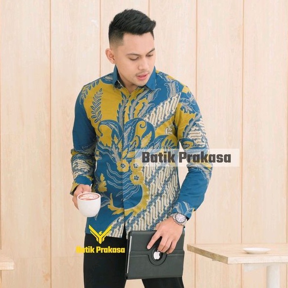 Kemeja Batik Prakasa Motif Trenggana Slimfit Lengan Panjang Batik Solo