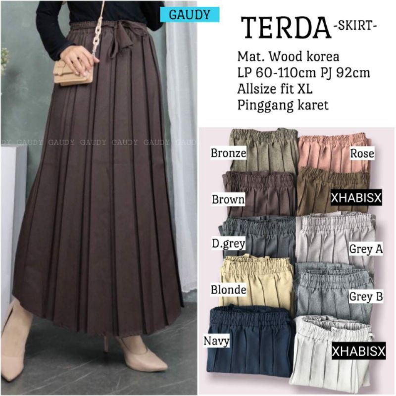 Terda Skirt Rok Plisket premium Buat Kerja