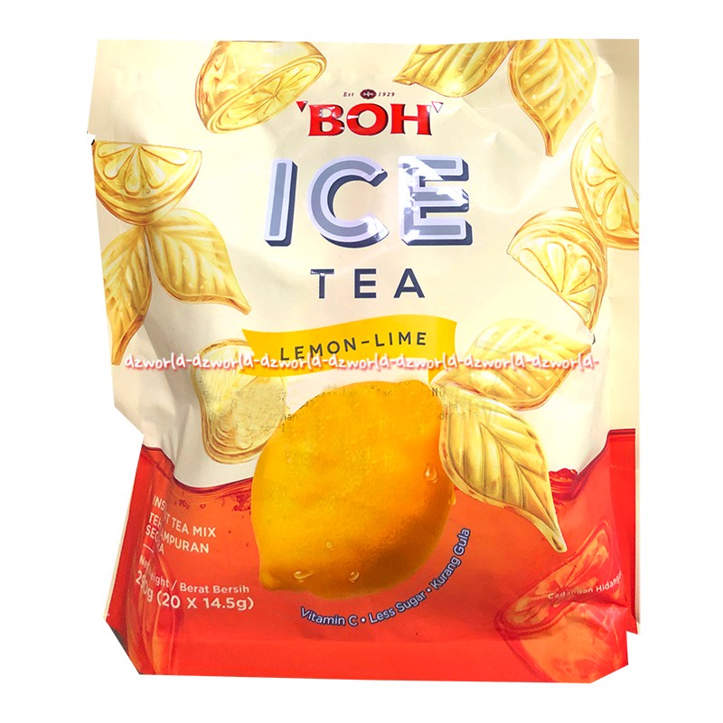 Boh Ice Tea Lemon Lime 20sachets Minuman Teh Instan Rasa Lemon