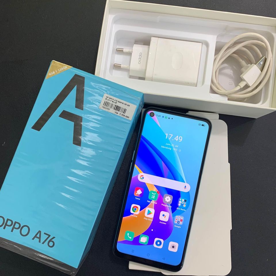 OPPO A76 RAM 6GB/128GB SECOND FULLSET ORIGINAL ISTIMEWA