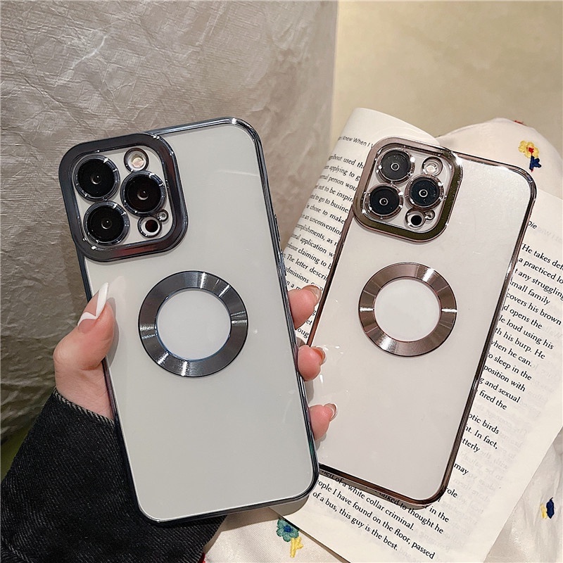 Case Pelindung Mata Bahan TPU Transparan Magnetik Electroplated Untuk IPhone 13 12 11 Pro Max X XR XSMax 7 8 Plus