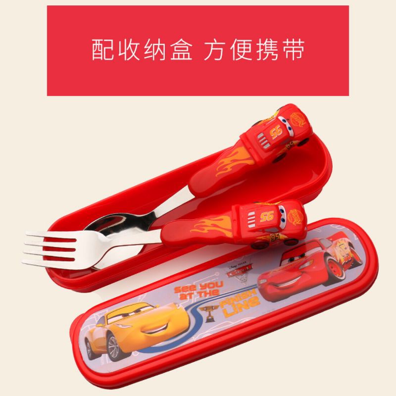 Disney Spoon Fork Set with Case / Sendok Garpu dengan Kotak Kemasan