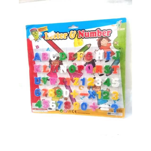 Mainan magnet abjad dan angka $