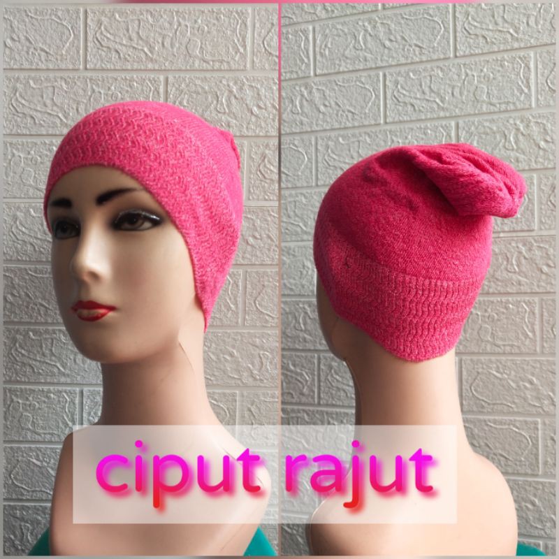 ciput rajut inner dalaman kerudung rajut