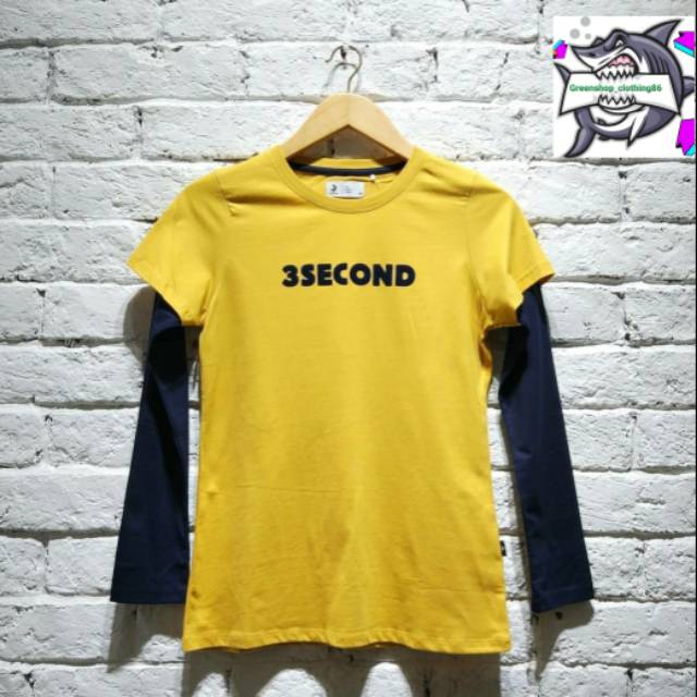Kaos lengan panjang atasan wanita3second ORIGINAL