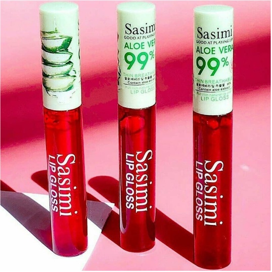 [PER 3 PCS] Sasimi Lip Tint/ Lip Gloss Aloe Vera 15 Gr