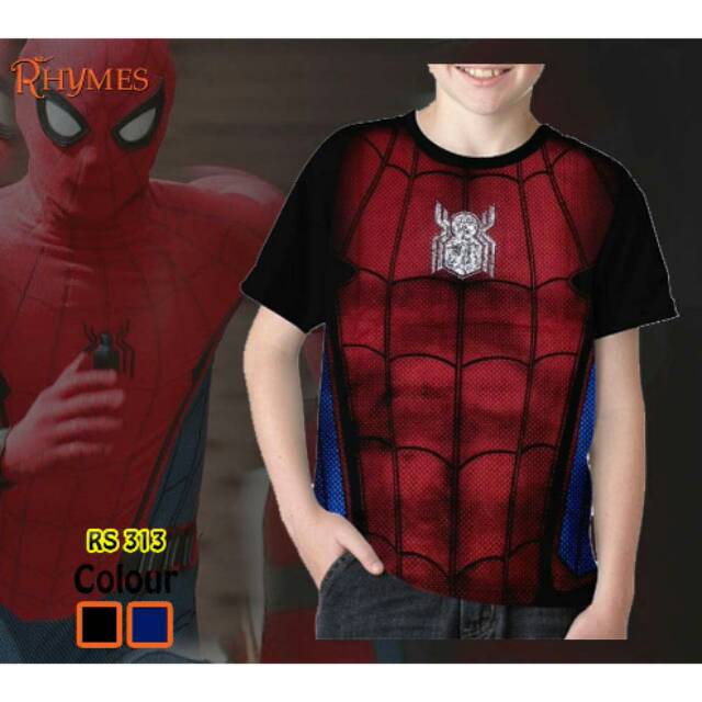 Kaos Baju Spiderman Anak Tanggung Superhero Tshirt Avengers Laki Laki Spider Rhymes