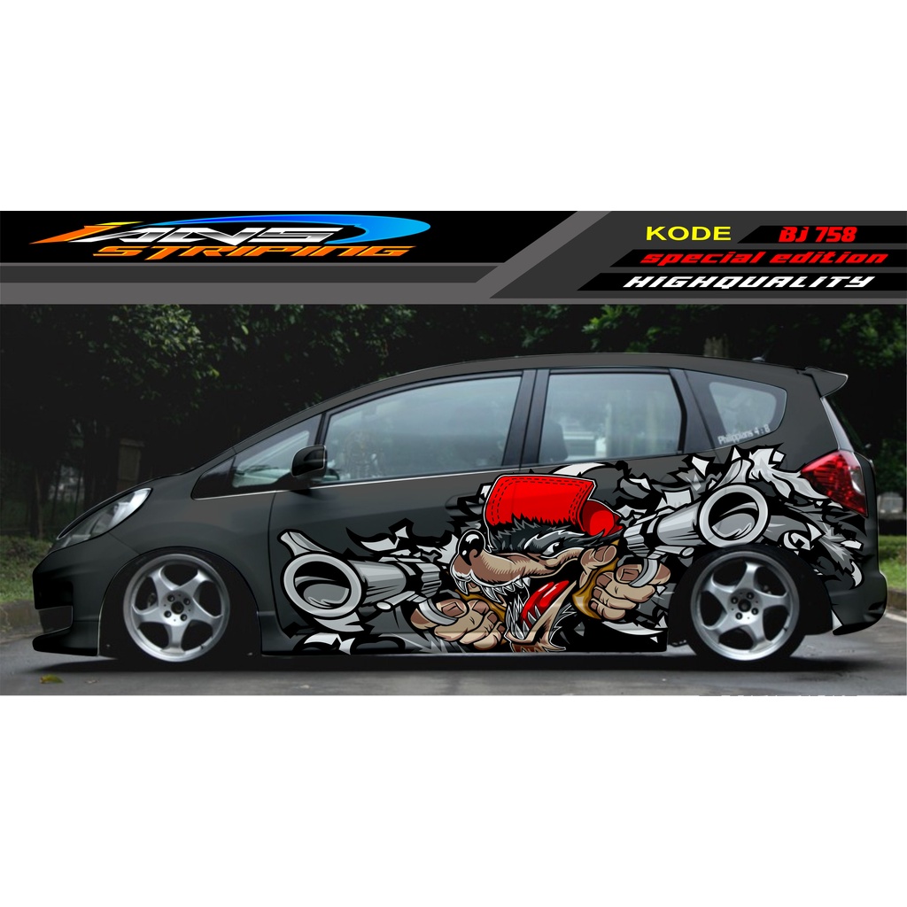 DECAL STICKER MOBIL HONDA BRIO AGYA JAZZ AVANZA YARIS / DECAL STICKER MOBIL JAZZ / STIKER MOBIL