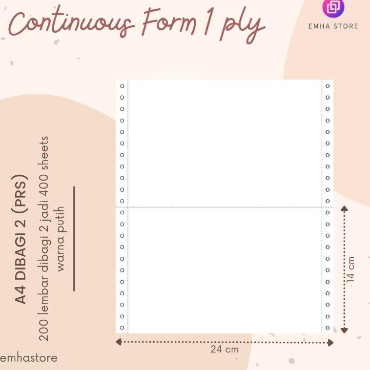 

[KODE JL7QA] Kertas Continuous Form Struk PPOB PLN A4 Dibagi 2 1 Ply 200 Lembar