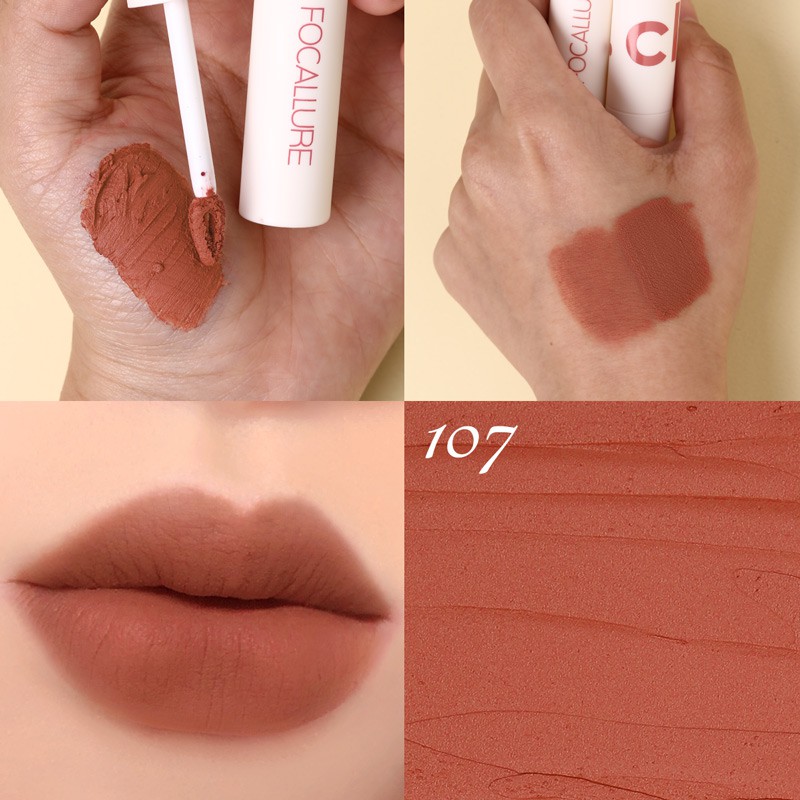 【BPOM】FOCALLURE Lipstik Cream Velvet-Mist Matte Lip Clay #JasmineMeetsRose Kosmetik Bibir-#107