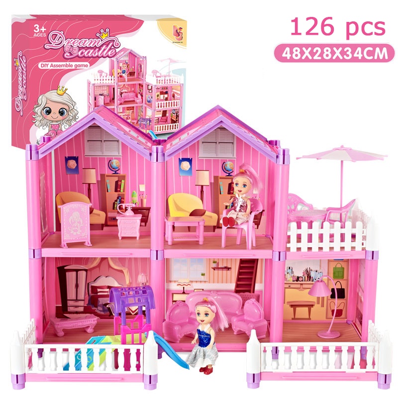 (7.17 store) 4 Lantai Mainan Rumah Rumahan Anak Perempuan Lengkap Dengan Perabot Rumah / The Princes