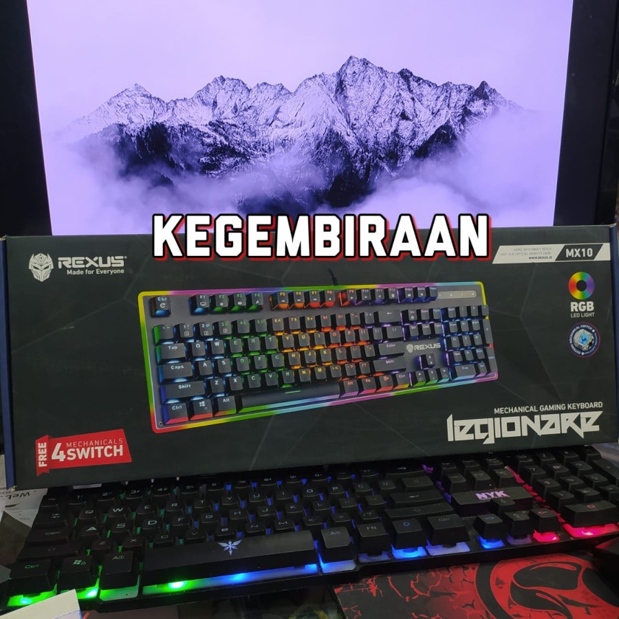 Rexus MX10 Keyboard Gaming Mechanical Rexus Legionare RGB
