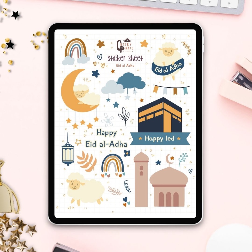 

[SOFT FILE] PRINTABLE STICKER SHEET EID AL ADHA | SOFT FILE | INSTANT DOWNLOAD | DIGITAL STICKER SHEET