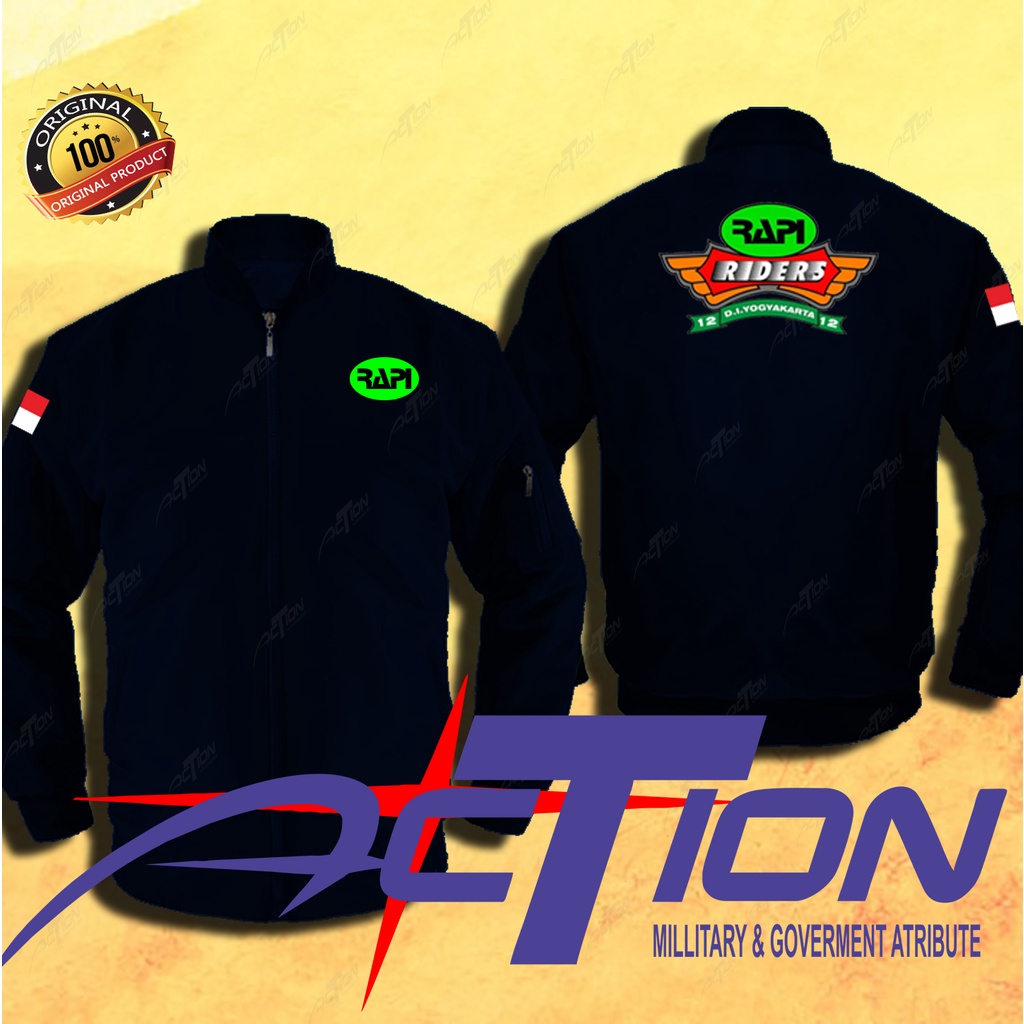 JAKET RAPI RAIDERS JAKET BOMBER RAPI RAIDERS BORDIR TERBARU ORIGINAL (WATERPROOF/ANTI AIR)