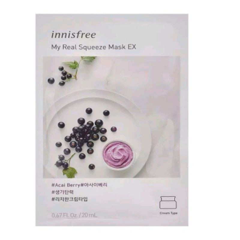 Masker innisfree , INNISFREE MY REAL SQUEEZE SHEET MASK NEW PACKING ORIGINAL