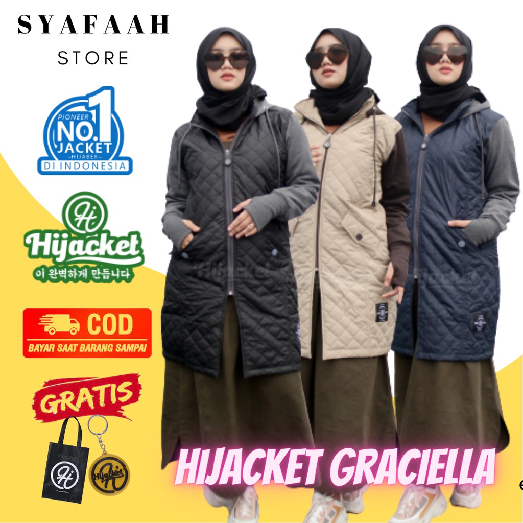 JAKET WANITA MUSLIMAH HIJACKET® GRACIELLA ORIGINAL JAKET HIJABER NO.1 INDONESIA-1