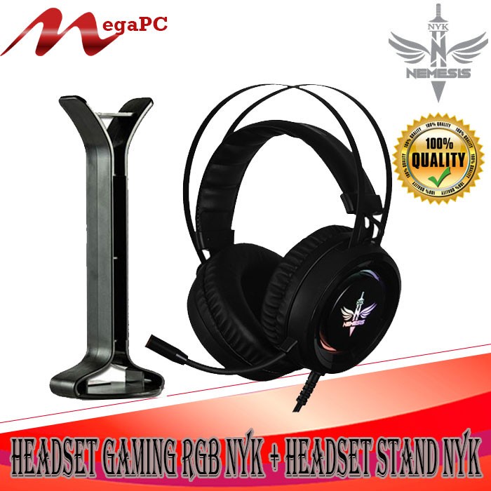 Headset Gaming RGB NYK HS-N09 Rubick + Headset Stand NYK