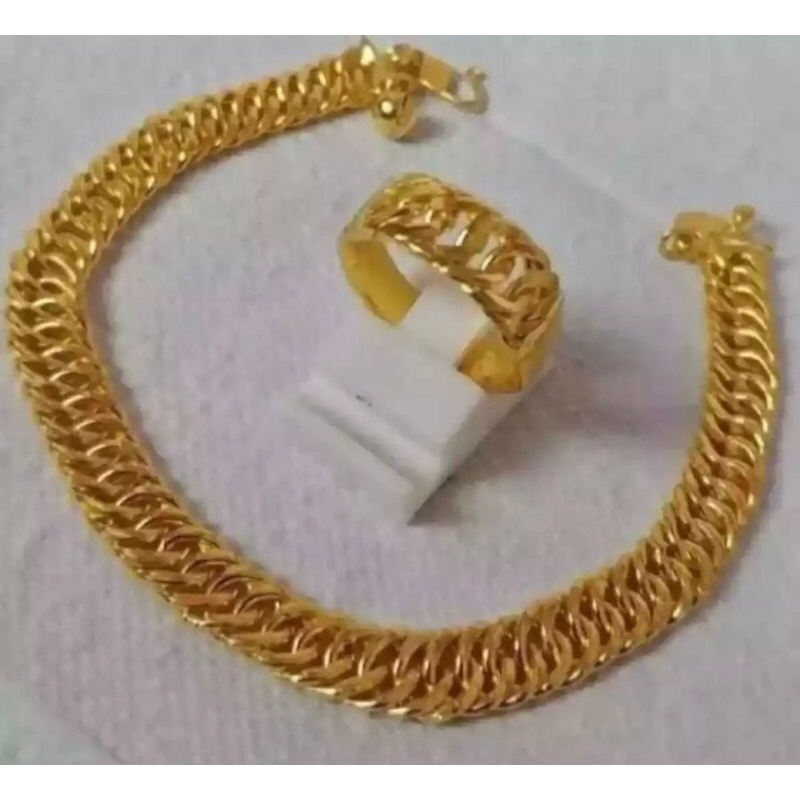 Set Gelang Rantai Free Cincin Rantai Xuping Asli Anti Karat Tidak Mudah Luntur Lapis Emas 24k Terlar