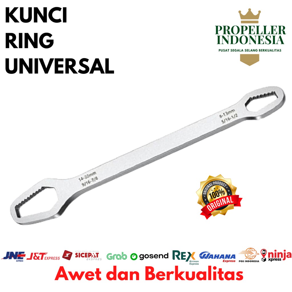 Kunci Inggris Kunci Ring Kunci Pas Universal 14mm-22mm dan 8mm-13mm Kunci Ring Pas Universal