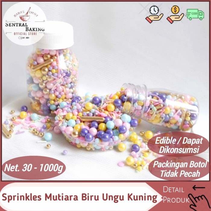 

Sprinkle Kue Mutiara Biru Ungu Kuning 2 / Springkel Cake Springkle Kue