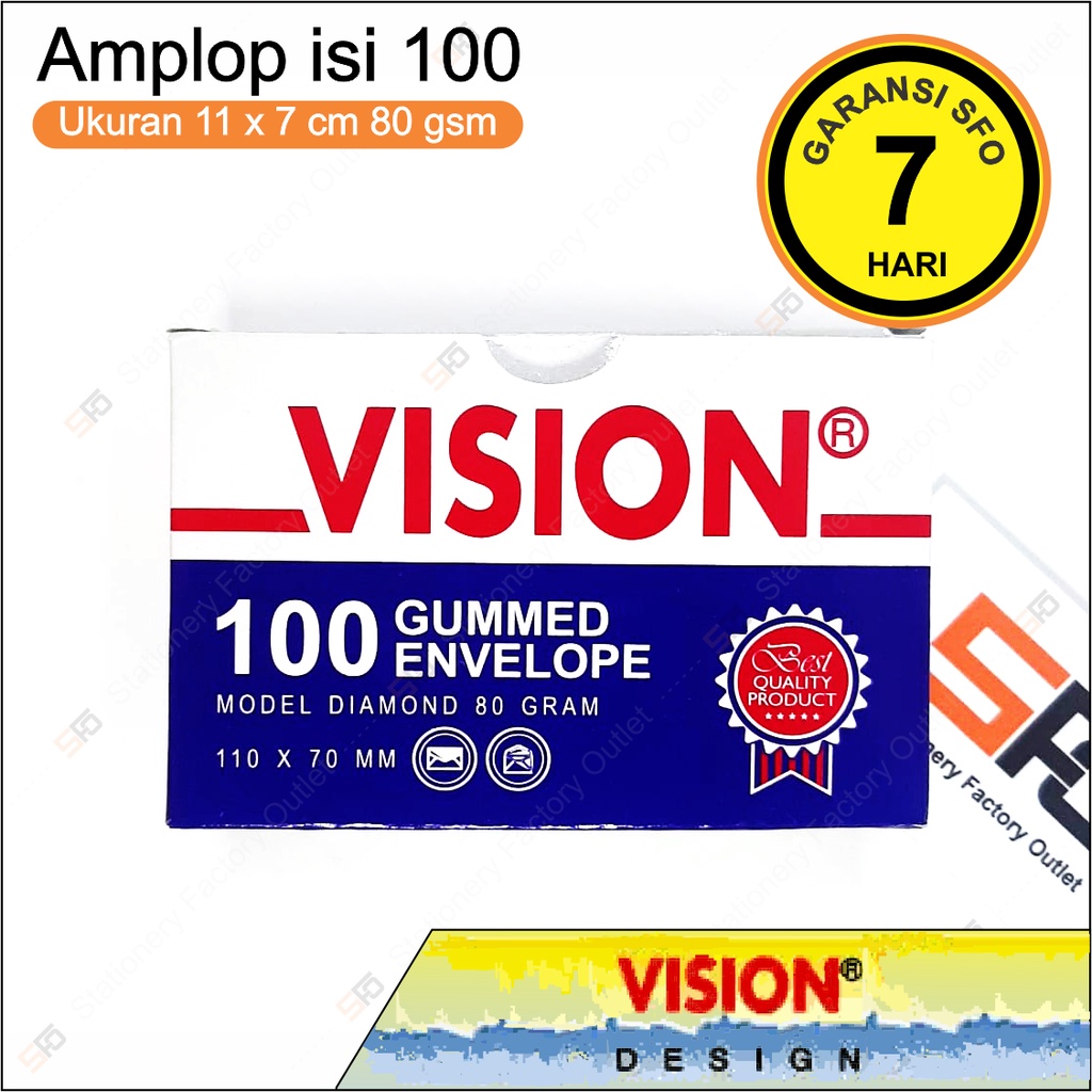 

Amplop Vision Kecil - 110 x 70 mm 80 gsm - SFO Semarang Official