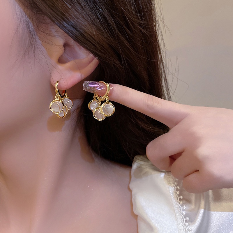 Anting Tusuk Gantung Temperament Desain Geometribolarumbai Gaya Koreaeleganunik Untuk Wanita