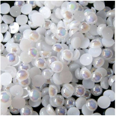 PROMO!! BEST SELLER!! Half Pearl Putih AB Kilap/ Mutiara Belah Putih 3mm