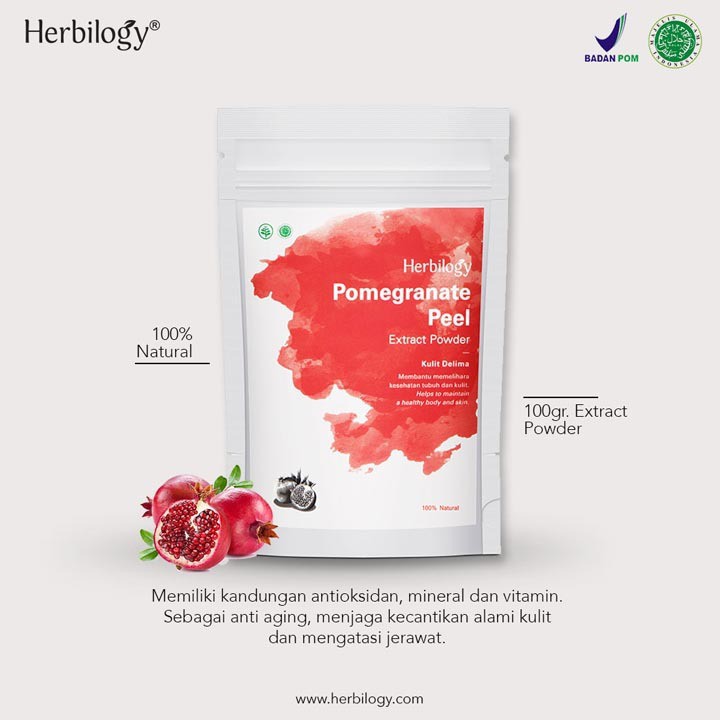 Herbilogy Pomegranate Peel Extract Powder (Kulit Delima) 100g