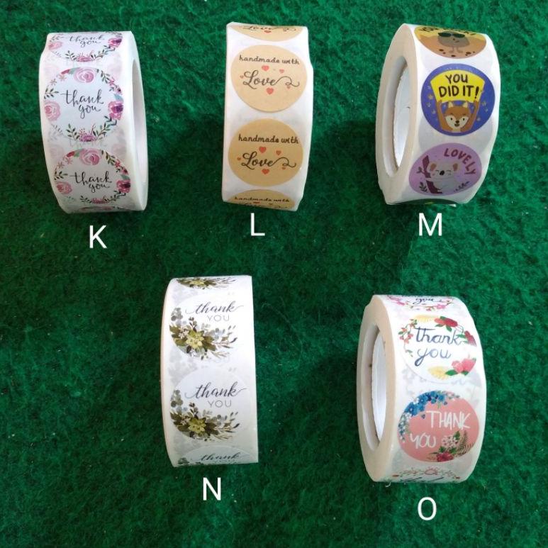 

(Z2E3) Harga 1 roll (500 pcs) sticker label thank you dan handmade with love untuk kue cookies dan packaging ol shop //Produk@ada