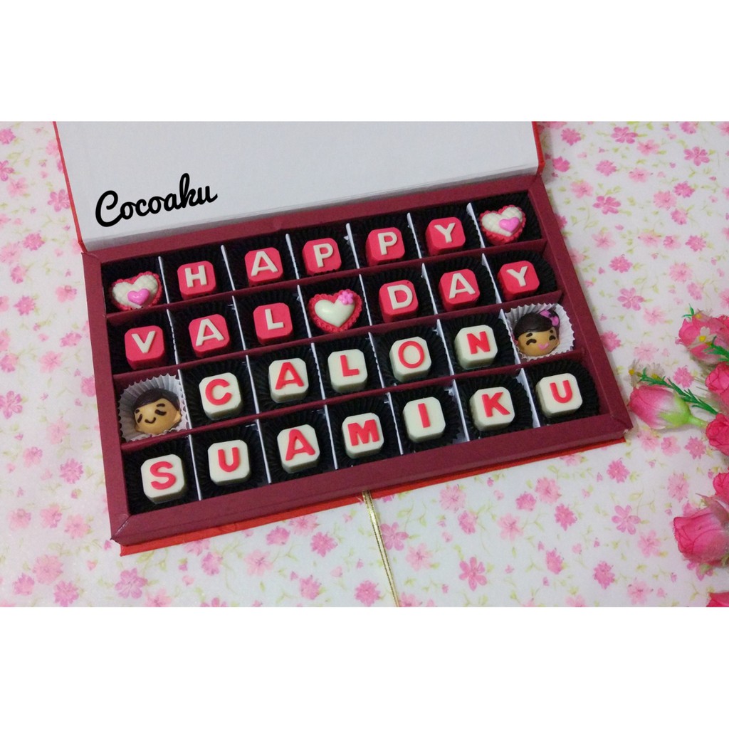 

Cokelat valentine / coklat love (hardcase box 28 sekat)