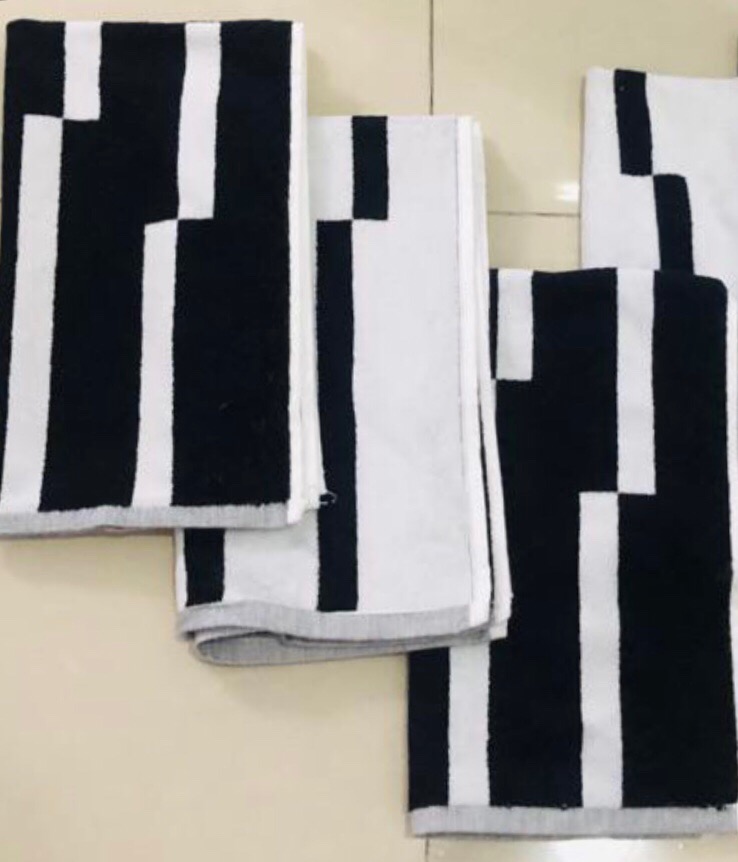 Murah Kinnen Handuk Tangan, Hitam/putih 70x40 Cm