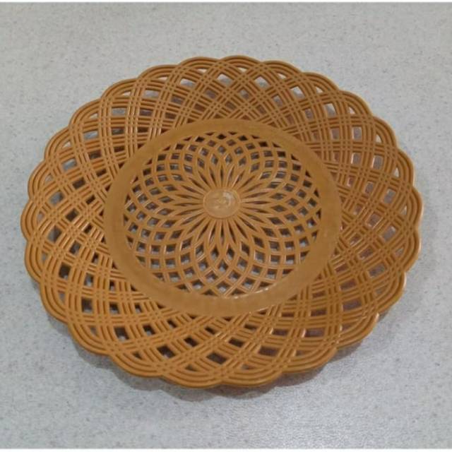 Piring Rotan/ Piring Anyam Plastik-Perlusin