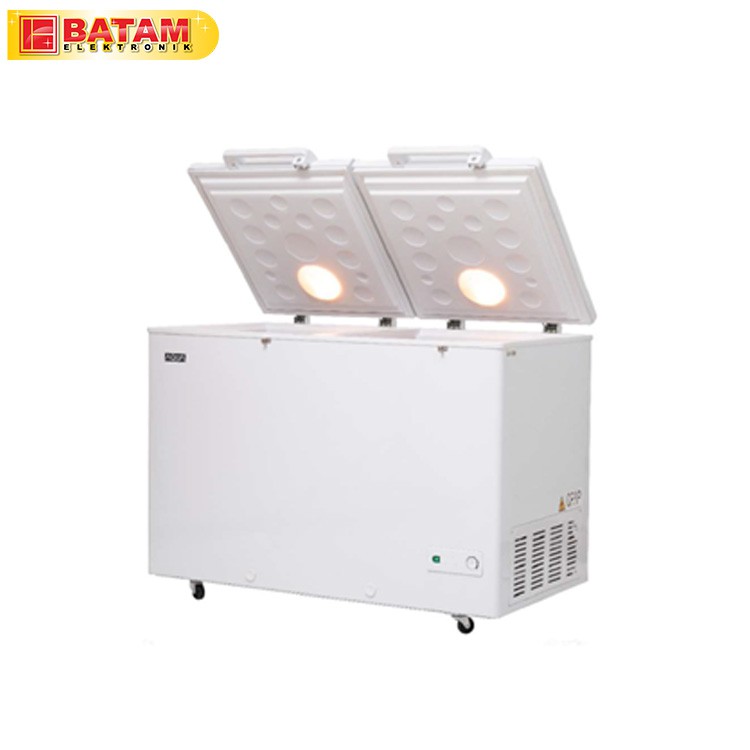 AQUA AQF 385 DC CHEST FREEZER BOX LEMARI PEMBEKU 365 LITER